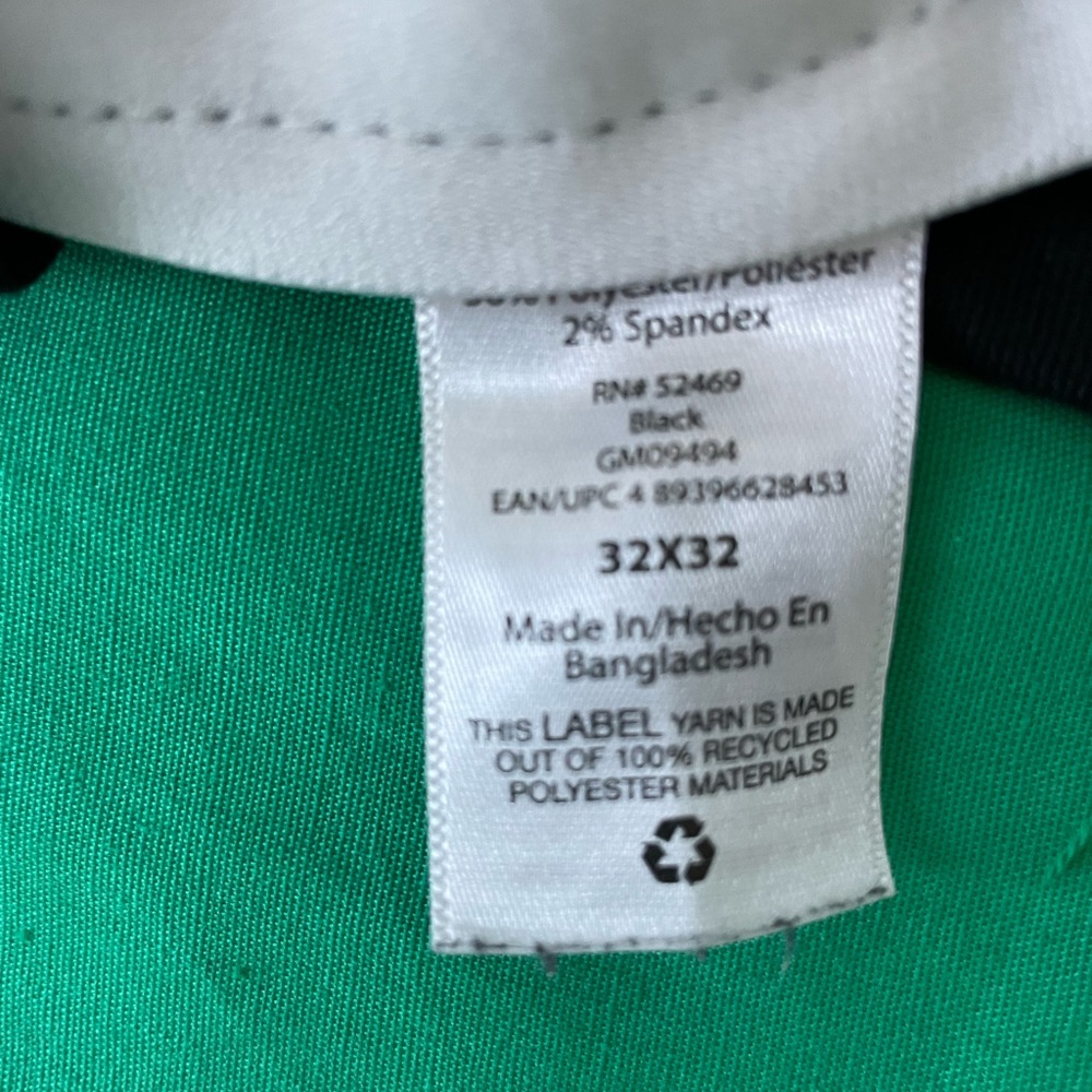 GEORGE Flat Front Wrinkle Resistant Pant Black Men's size 32x32 RN 52469 - Picture 4 of 6